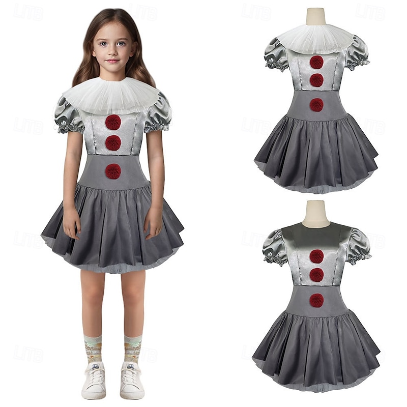 Clown Pennywise Halloween Dress Costume It Horror Scary Costume Kid's Adults' Women's Girls' Halloween Carnival Performance Party Easy Halloween Costumes Dress Up