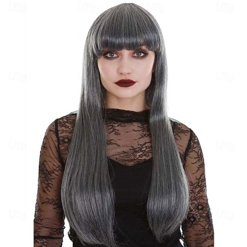 Women's Ghostly Gray Wig  Halloween Cosplay Party Wigs