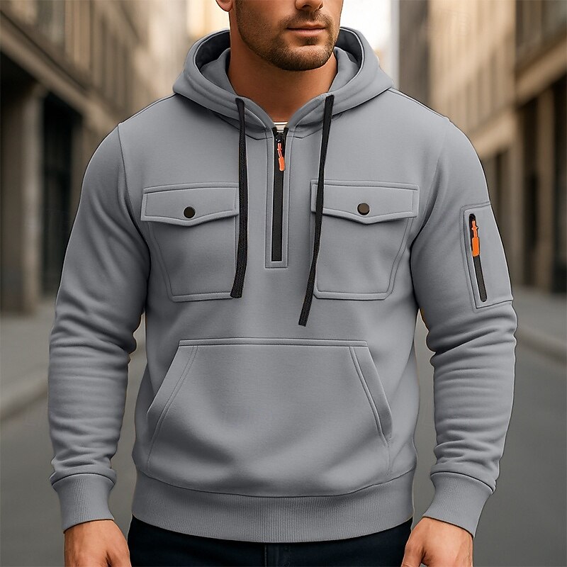 Men's Hoodie Full Zip Hoodie Tactical Hoodie Black Army Green Red Blue Khaki Hooded Plain Zipper Sports & Outdoor Casual Daily Streetwear Cool Sportswear Spring &  Fall Clothing Apparel Hoodies2