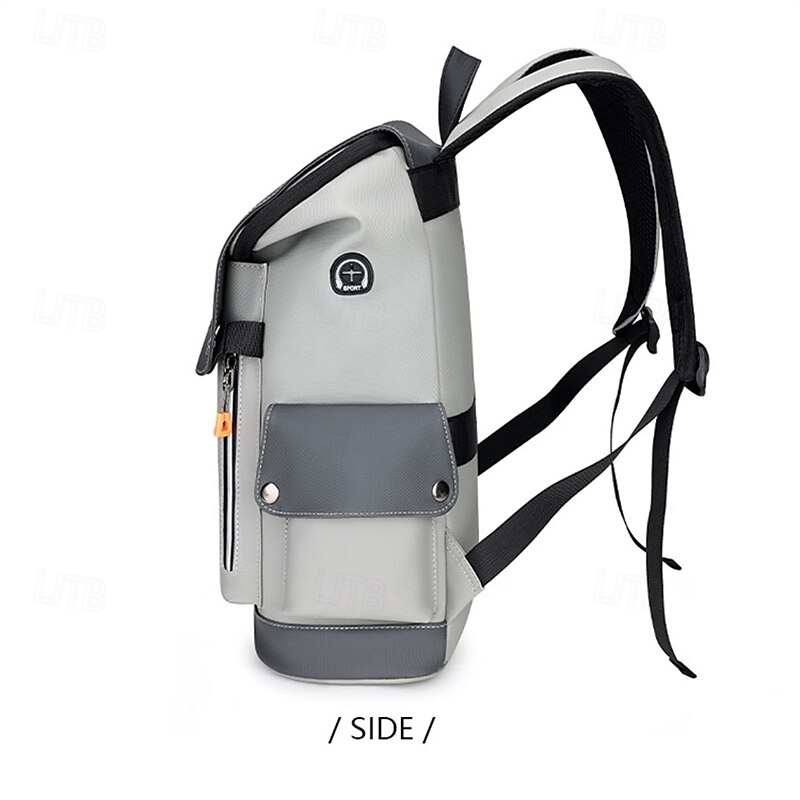 Men's Modern Faux Leather Backpack – Stylish Waterproof Commuter Bag with Flap Cover and Side Pockets for Work and Travel4