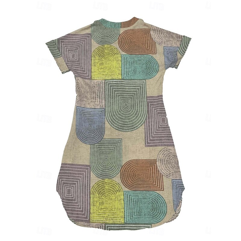 Women's Mini Dress Summer Dress Casual Daily Regular Fit Plaid Long Sleeve Notched Neck Green Summer4