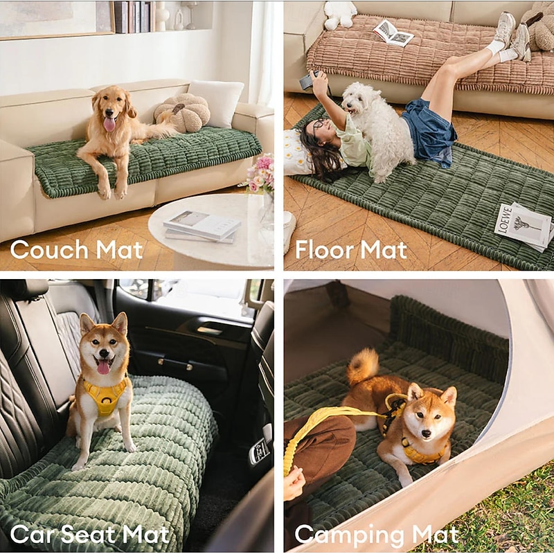 Lazy Soft Sofa Cover For Dogs Box Cushion Flannel Breathable Pet Mat Non-slip Couch Cover Pet Friendly2