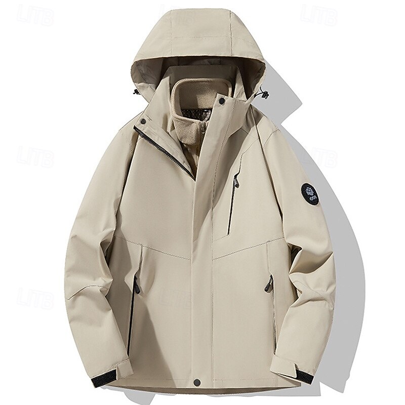 Men's Hiking Jacket Outdoor Waterproof Windproof Hiking Outfits Hiking Clothes Spring Autumn / Fall Top Camping / Hiking / Caving Running Solid Color Black White Purple2