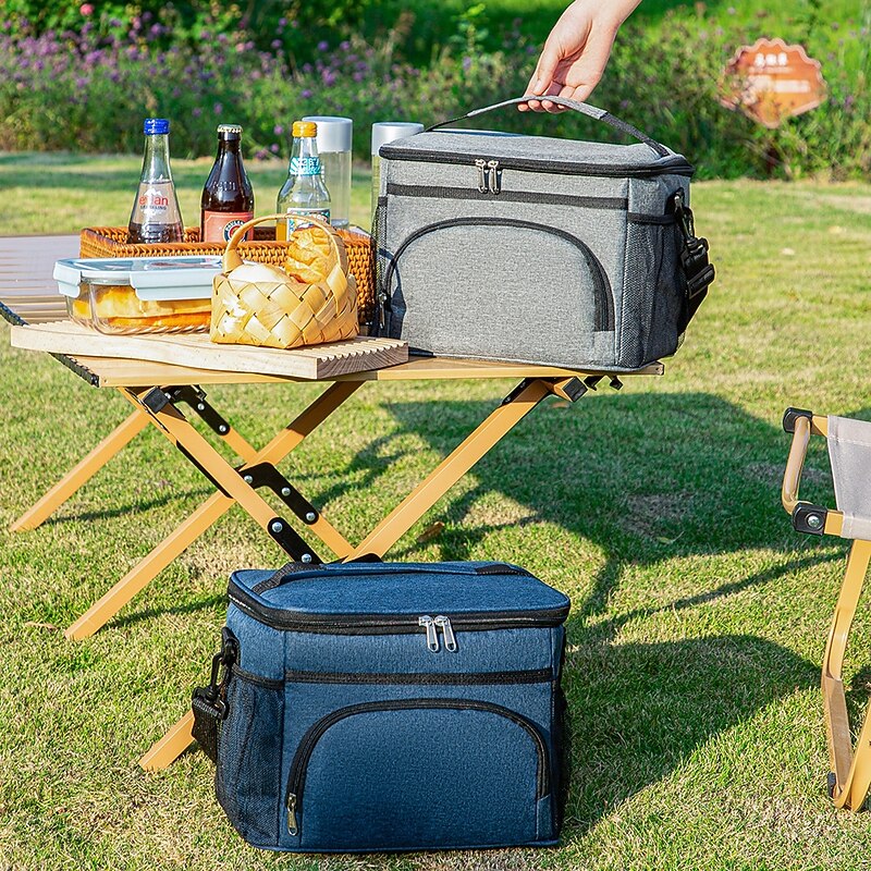 Lunch Bag for Women and Men for Back to School Office Picnic Hiking Beach Large Capacity PEVA Waterproof Insulated Cooler Bag Portable Bento Tote Lunch Box Carrier4