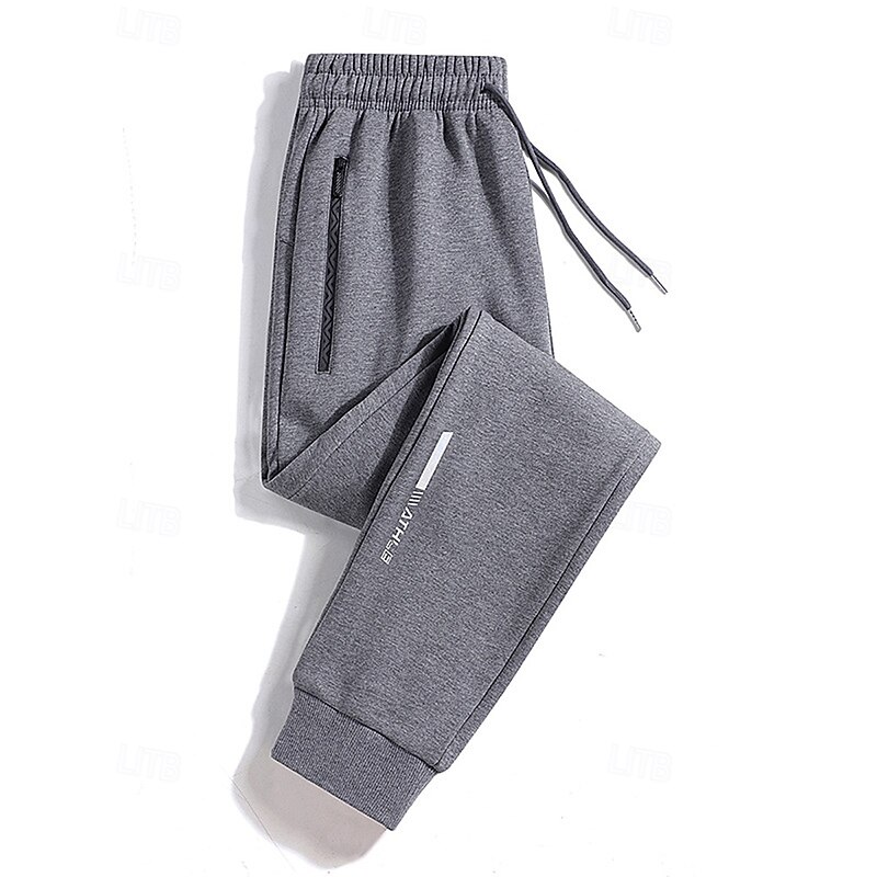 Men's Running Pants Sports Trousers Fleece Sweatpants Pocket Drawstring Bottoms Athleisure Gym Workout Cotton Windproof Warm Moisture Wicking Fishing Hiking Running Regular Fit Sportswear Activewear4