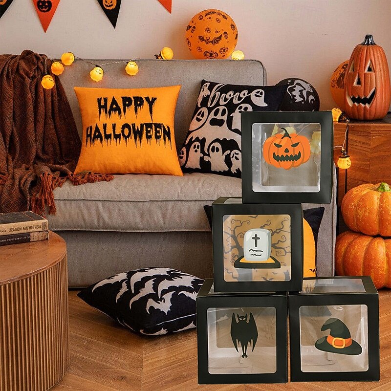 1set Halloween Party Balloon Box Decorations Static Stickers Static Clings for Festive Atmosphere and Memorable Photography