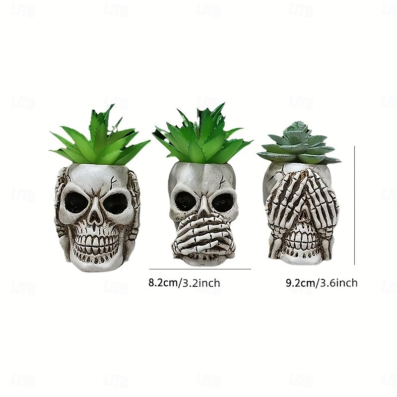 Skull Flower Pot for Garden Lawn and Gardening Outdoor Ornament Sculpture Statue3