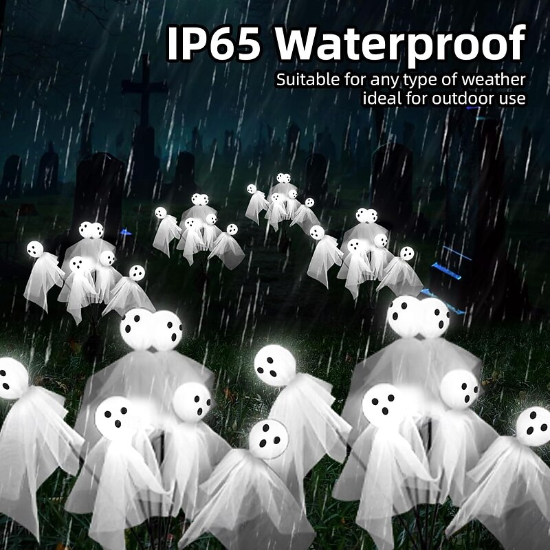 Halloween Decoration Light Outdoor 1 PCS, 6 LED Ghost Halloween Led Lights Solar Garden Lights Halloween Decoration Halloween Decoration Luminous Fairy Lights Garden Lighting3