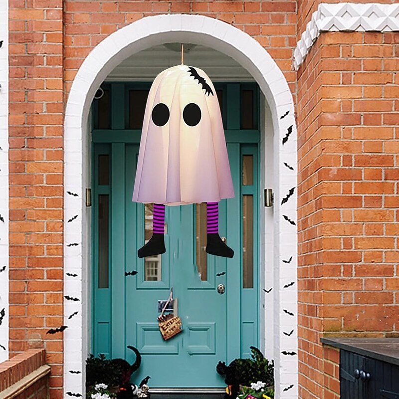 1 Pc Halloween ghost hanging ghost indoor and outdoor porch tree courtyard garden terrace decorative light 3 lighting modes landscape light4