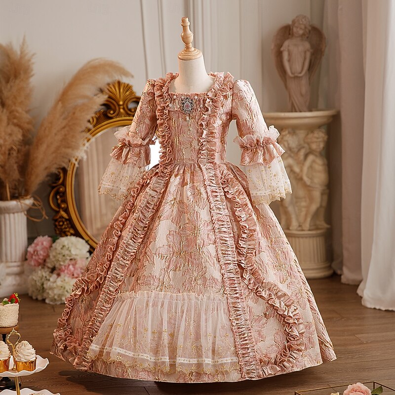 Steampunk Princess Fancy Maxi Party Costume Accessories Bell Sleeve Ballet Dancer Belle Bow Retro Ball Gown Point Fancy Dress Girls' Royal Christmas Halloween Carnival Masquerade Wedding Party2