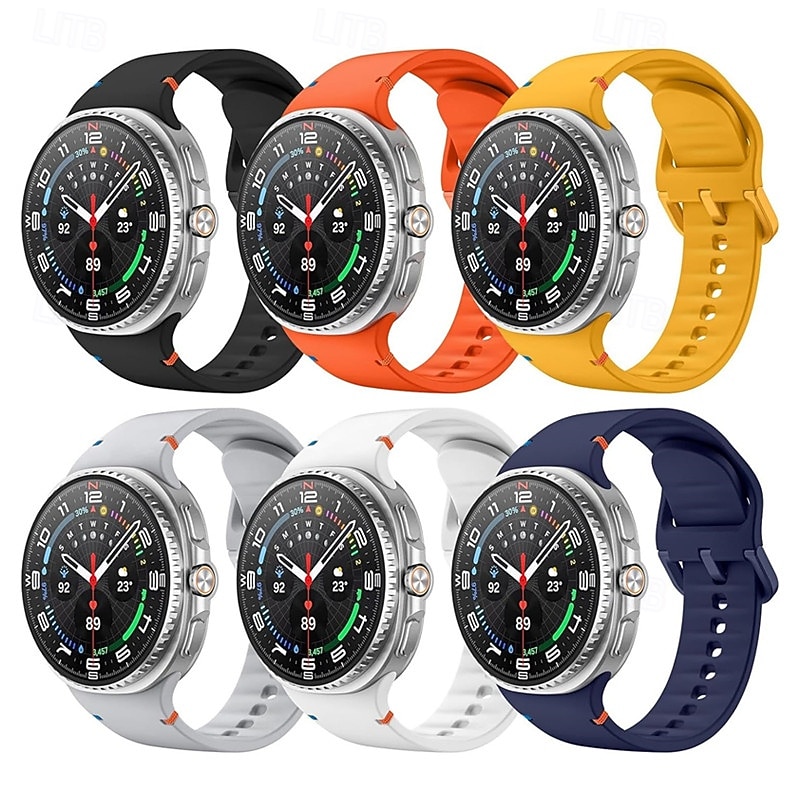 6 Pack Watch Band for Samsung Galaxy Watch 8 40/44mm Watch 8 Classic 46mm Silicone Replacement  Strap Cute Women Men Sport Band Modern Buckle Wristband3
