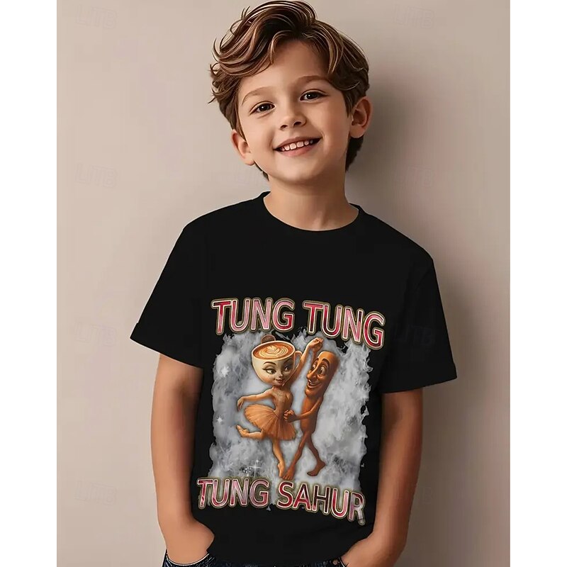 Boys' 3D Cartoon T shirt Tee Short Sleeve Summer Spring Fashion Basic Kids 4-12 Years Crew Neck Outdoor Casual Daily Regular Fit3