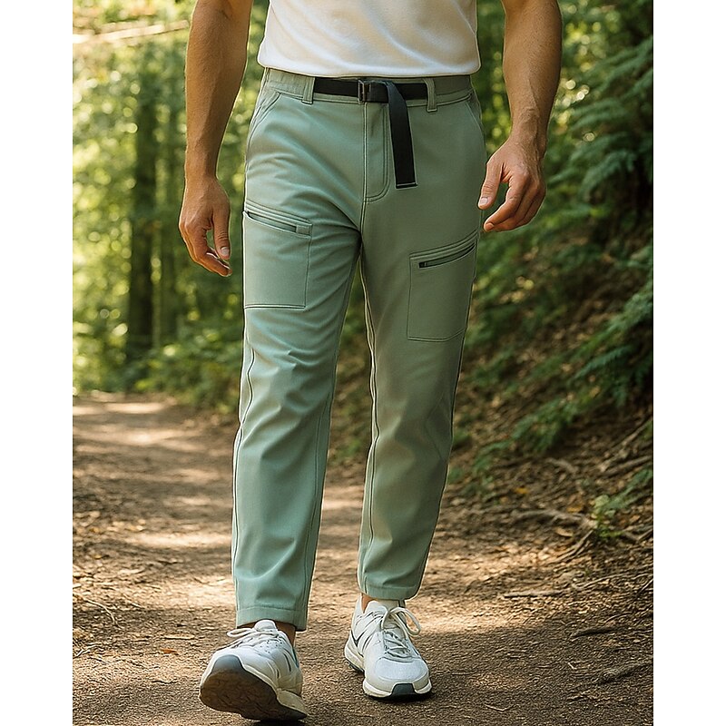 Men's Hiking Pants Trousers Hiking Rain Pants Outdoor Regular Fit Waterproof Windproof Lightweight Bottoms Pocket Black Blue Camping / Hiking Running M L XL XXL XXXL3