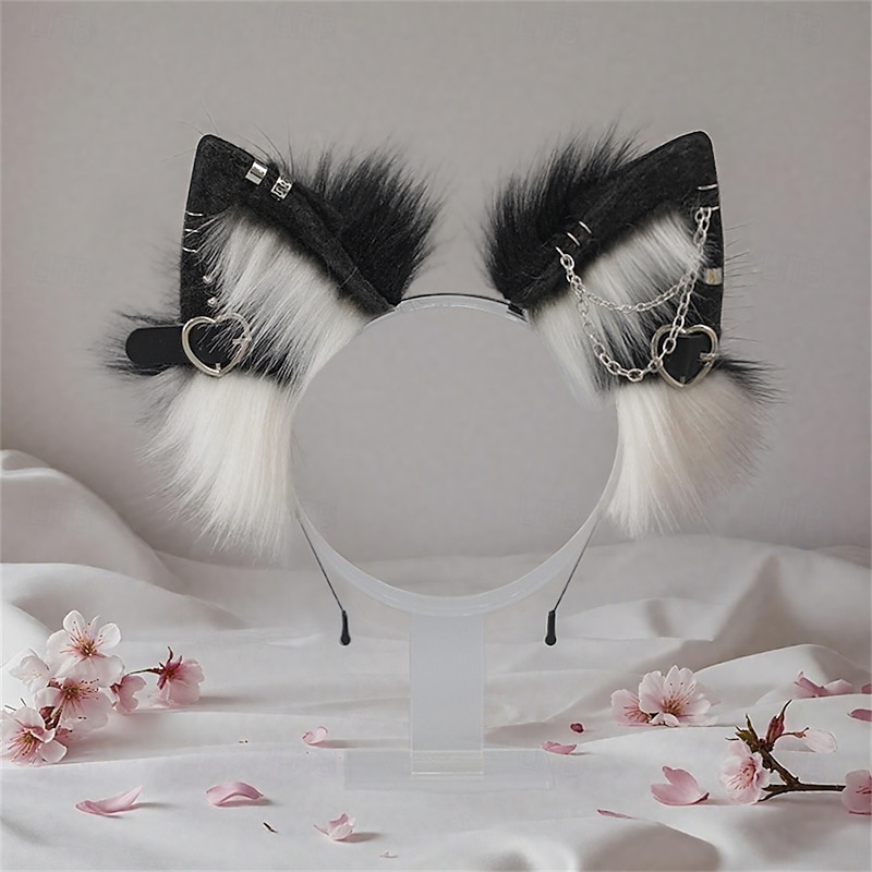 Handmade Fox Ears Headband – Furry Animal Ears for Cosplay, Halloween, Party, Convention, and Role Play Costume Accessories