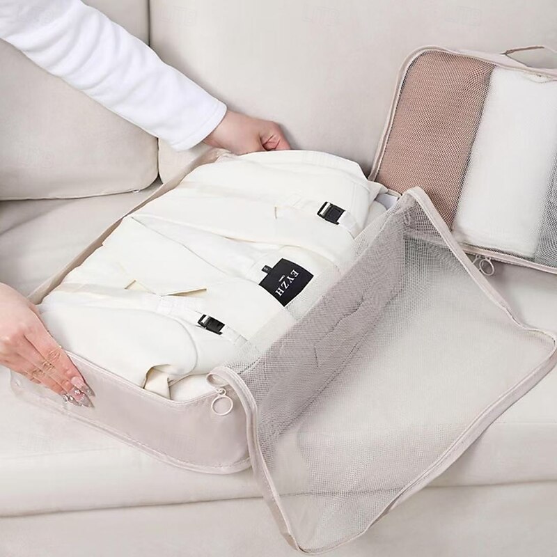 7-Piece Travel Packing Cubes Set, Durable and Foldable Luggage Organizers for Clothes, Underwear, Shoes, Toiletries, Space-Saving and Stylish Storage Solution4