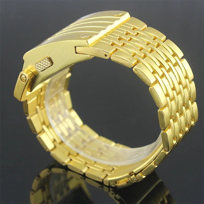 Fashion Luxury watches Conception Blue Red LED Mens Stainless Steel Wrist Watch Relogio Masculino Gold Black Silver4
