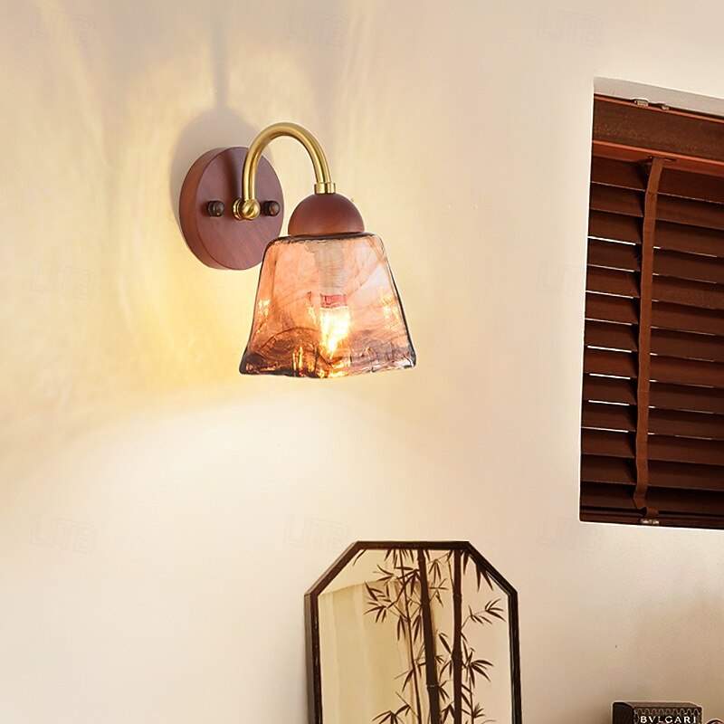 Wall Sconce, Modern Wall Light Fixtures, Farmhouse Wall Sconces with Clear Glass Shade, Wall Lights for Living Room, Bedroom, Stair, Bathroom, Hallway 110-240V2