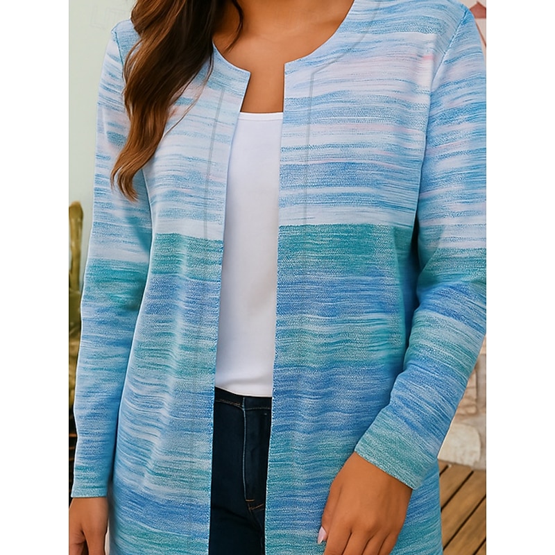 Women's Blazer Windproof Warm Pocket Color Block Open Front Modern Casual Boho Vintage Geometric Casual Daily Casual Daily Short Crewneck Regular Fit Long Sleeve Outerwear Black Yellow Pink Summer2