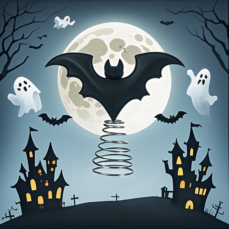 Halloween Bat Miniature Tree Topper Spooky Ornaments Halloween Tree Topper Mini Ornaments for Home Office Tabletop Party Haunted House Decor4