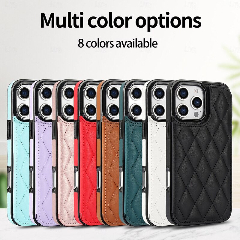 Phone Case For iPhone 17 Pro Max 17 Air 16 15 14 Pro Max Plus 16e 13 Mini Wallet Case Kickstand Card Slot Shockproof Retro TPU PU Leather2