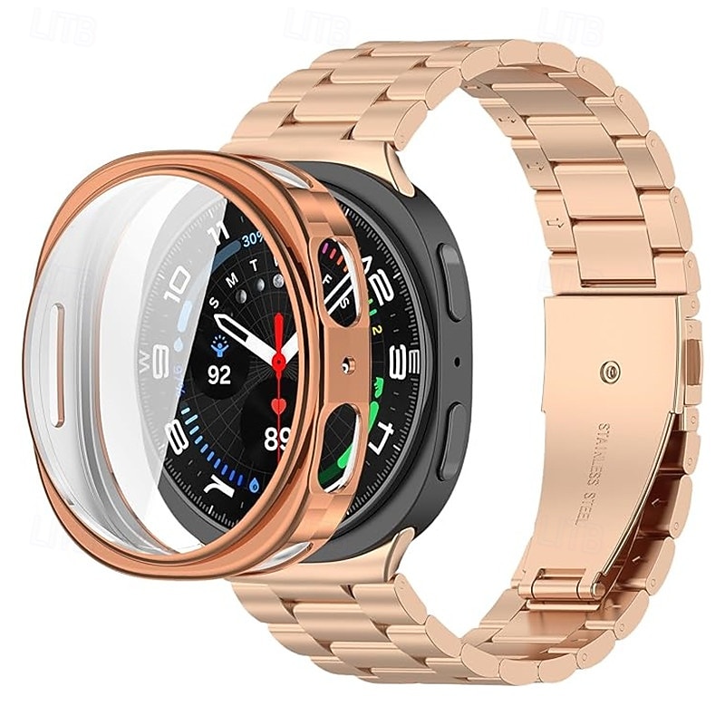 Watch Band for Samsung Galaxy Watch 8 40/44mm Watch 8 Classic 46mm Watch Ultra 47mm Stainless Steel Replacement  Strap Stainless Steel Buckle Sport Band Business Band Wristband