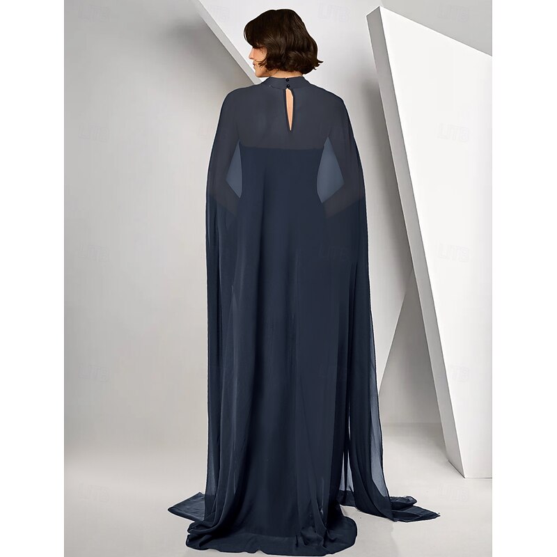 Embroidered Floral Dress Cape Dress Sheath / Column Evening Gown Stretch Crepe Elegant Dress Formal Wedding Floor Length Sleeveless Strapless3