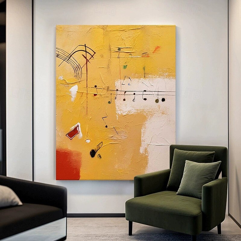 Handmade Oil Painting Canvas Wall Art Decoration Abstract Musical Rheme Notes for Home Recreation Club Music classroom Decor Rolled Frameless Unstretched Painting2