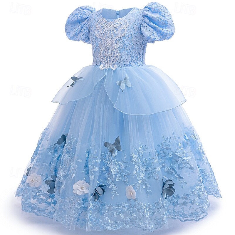 Fairy Tale Princess Cinderella Dress Flower Girl Dress Storybook Characters Cosplay Movie Cosplay for Girls' Kid's Halloween Carnival World Book Day Performance Educational Dress Up School Event3