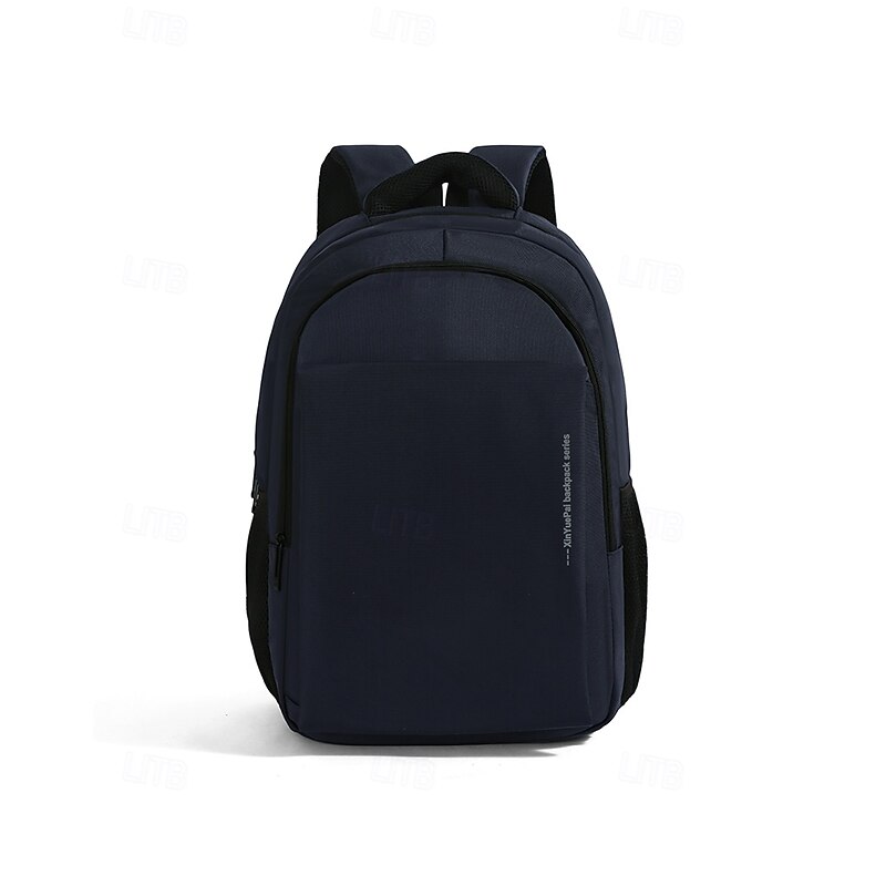 Men's Minimalist Black Laptop Backpack – Lightweight Waterproof School and Work Bag with Multi-Compartment Storage3