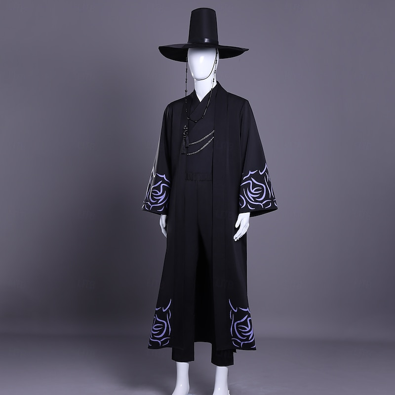 Korean Idol Inspired Pop Star Costume Hanbok Fancy Dress Korean Traditional Virtual Idol Movie Cosplay for Men's Adults Halloween Carnival Performance Comic Con Anime Expo2