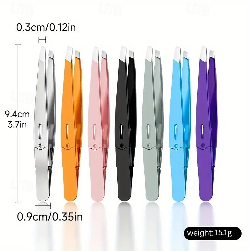 1pc Precision Tweezers for Eyebrows and Facial Hair, Durable Stainless Steel Hair Removal Tweezers for Plucking Beard and Brows, Essential Beauty Tool for Daily Grooming4