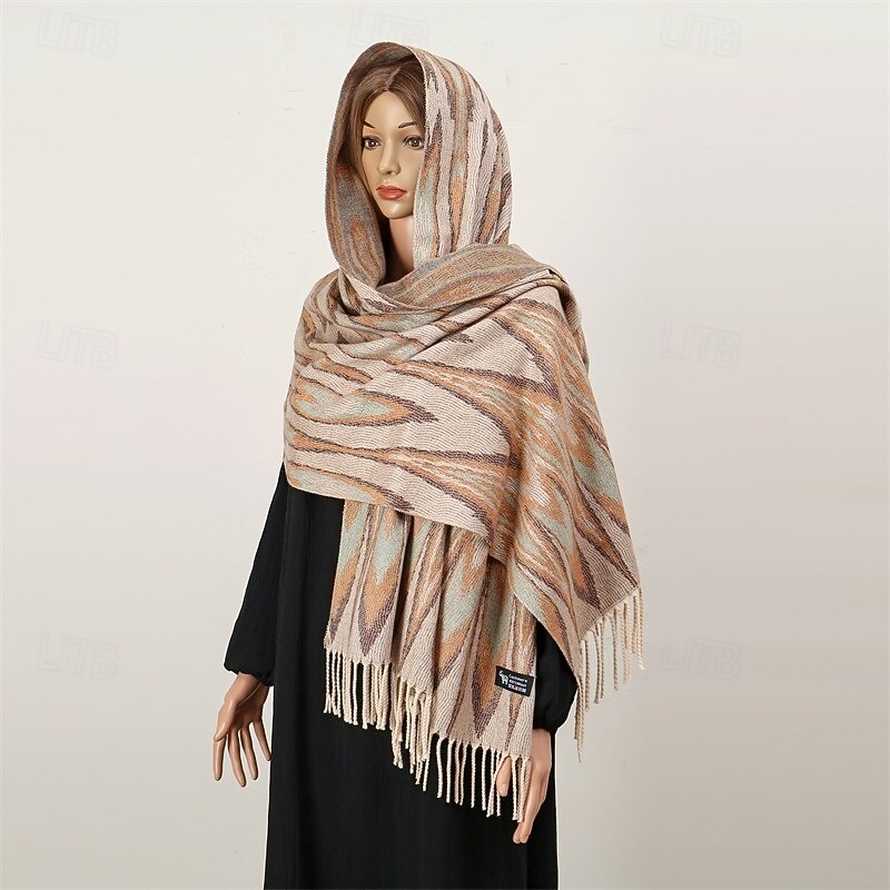 Women's Women's Shawls & Wraps Street Daily Date Blue Orange Scarf Print