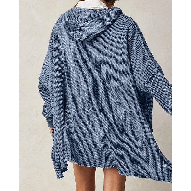 Women's Pullover Hoodie Sweatshirt Plain Modern Casual Long Sleeve Hooded Regular Tops Holiday Going out Pocket Black Blue Purple Brown Beige Fall3