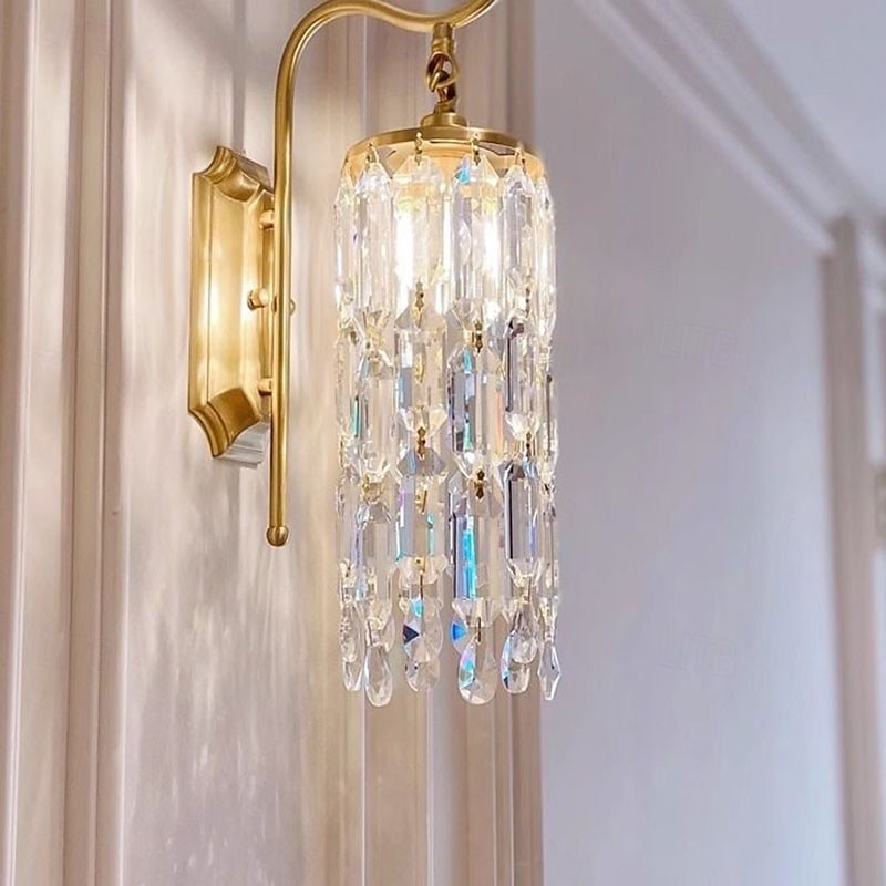 Indoor Wall Sconces Gold 1 Light Wall Sconce, Modern Wall Light Fixtures, Farmhouse Wall Sconces with Clear Glass Shade, Wall Lights for Living Room, Bedroom, Stair, Bathroom, Hallway 110-240V
