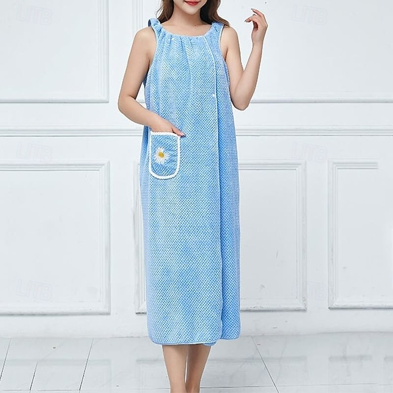 Quick Dry Absorb Water Wearable Bath Towel Coral Fleece Shower Wrap Skirt for Women Soft Thickened Fast Drying Home Bathrobe Pajamas4