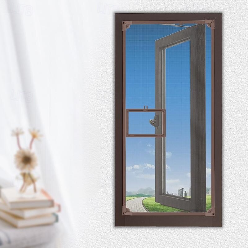 Magnetic Window Screen with Small Window, Easy to Open and Close, Used for Windows with Handles with Small Windows