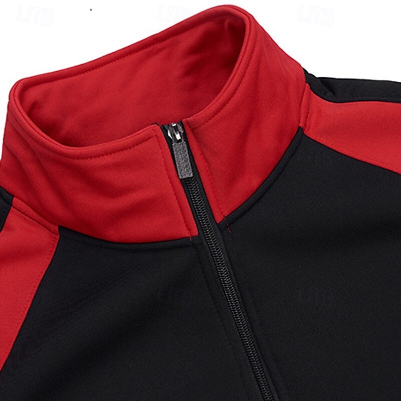 Men's Lightweight Jacket Casual Jacket Vacation Daily Pocket Spring Fall Color Block Fashion Classic Standing Collar Regular Red Army Green Dark Gray Jacket3