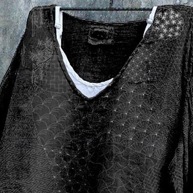 Women's T Shirt Tee Top Print Fashion Modern Short Sleeve V Neck Regular Tops Daily Going out Black Blue Spring Fall3