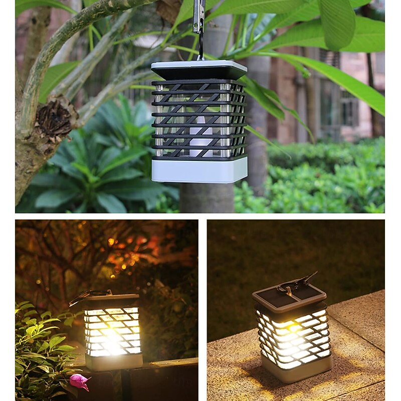 Solar Lantern Hanging Solar Pathway Lights Outdoor Waterproof Flickering Flameless LED Candle Lighting Solar Powered Lanterns Decorations for Tree Porch Yard Garde Patio2
