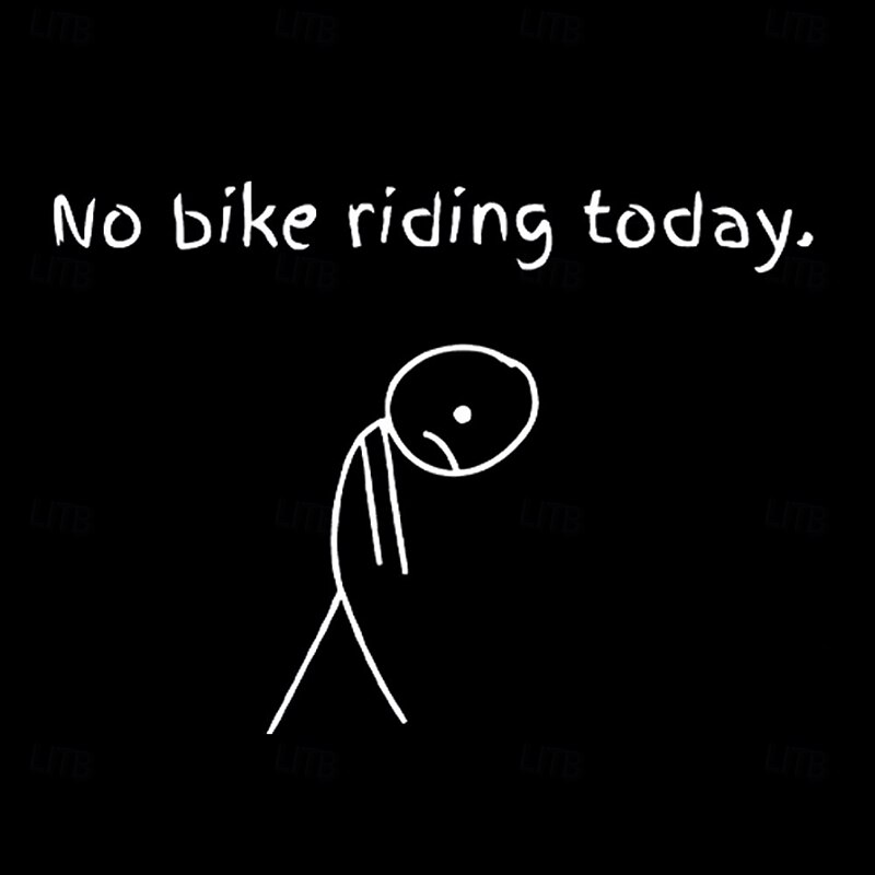 Men's Funny Cycling Graphic T-Shirt Short Sleeve Henley with "No Bike Riding Today" Print2