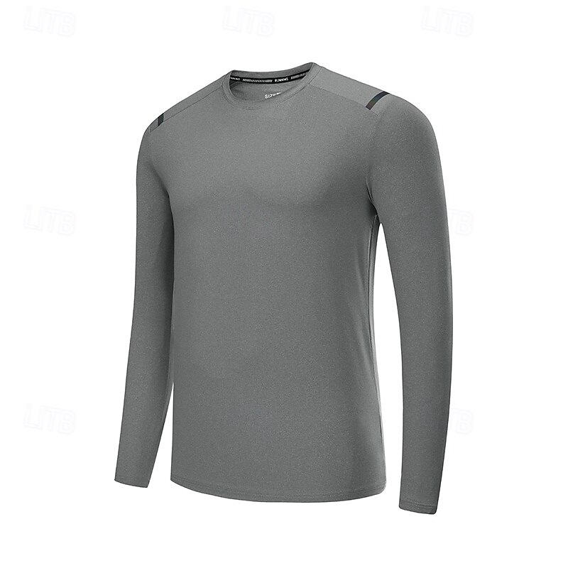 Men's Performance Shirt Sport Tee Shirt Long Sleeve Crew Neck Top Outdoor Quick Dry Sweat wicking anti-odor Breathable Polyester Blue Green Dark Blue Fishing Tennis Running2