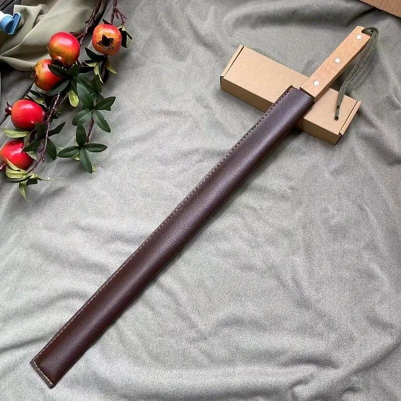 20-Inch Dual Scale Ruler with Wooden Handle Heavy Duty Ruler Self Defense Includes Green String and Faux Leather Strap Ideal for Woodworking, Painting, Machinists2