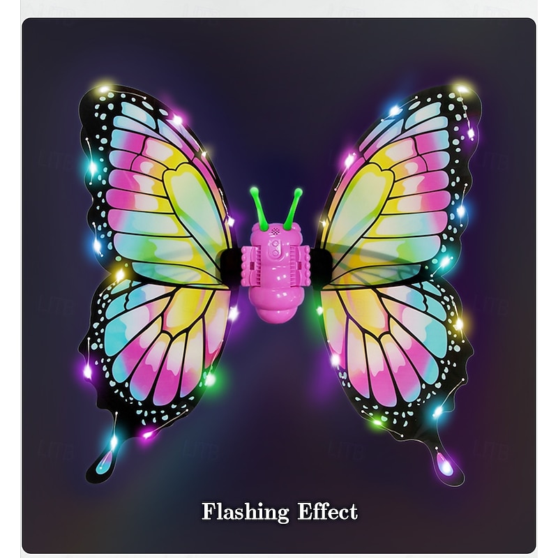 Elf Butterfly Halloween Electric Butterfly Wings Fantasy Music Flashing Flapping Kid's Adults' Women's Girls' Halloween Carnival Performance Party Easy Halloween Costumes Dress Up2