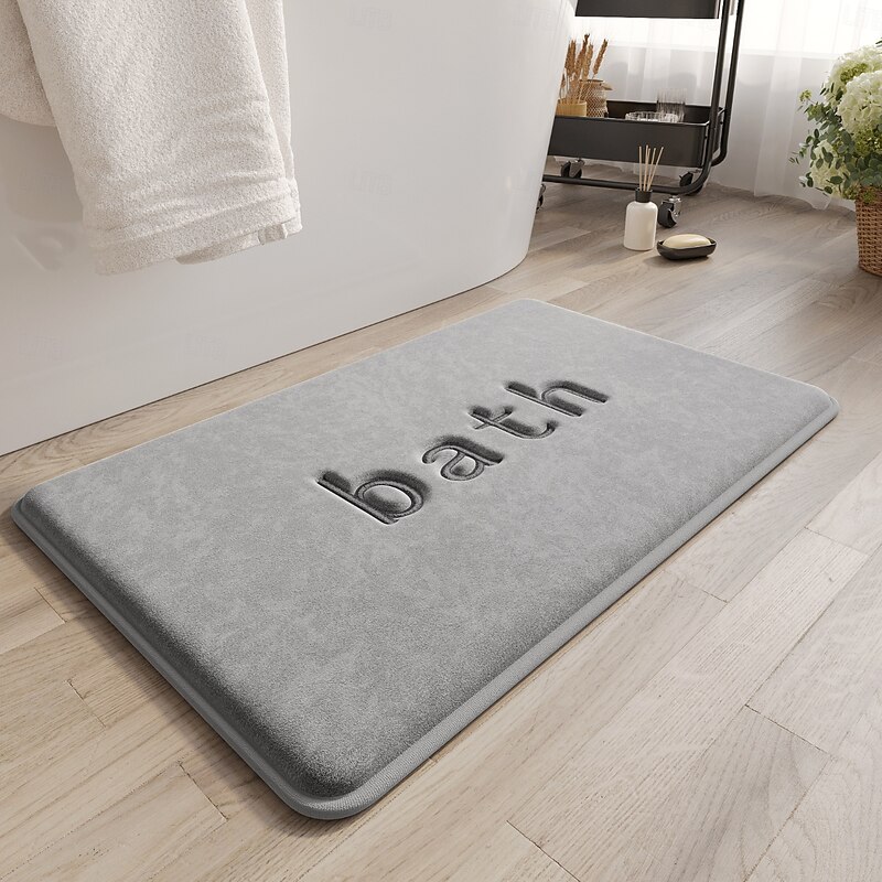 Bathroom Rug Luxury Hotel Absorbent Quick Dry Mat Non Slip Thickened Carpet for Shower Room Toilet Entryway Soft Water Absorption Floor Door Pad
