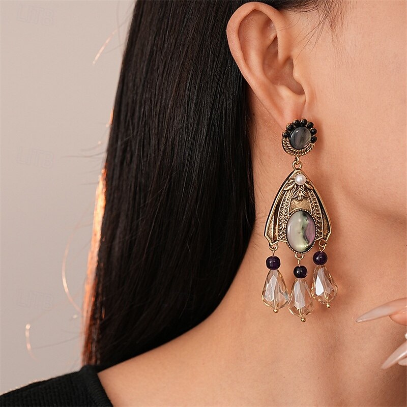 1 Pair Earrings For Women's Crystal Street Date Beach Alloy Vintage Style3