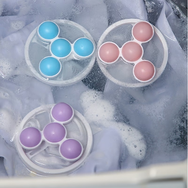 3pcs Floating Hair Filtering Mesh Removal for Washing Machine, Reusable Lint Catcher Bags, Pet Fur Trap Net, Laundry Hair Filter Cleaner