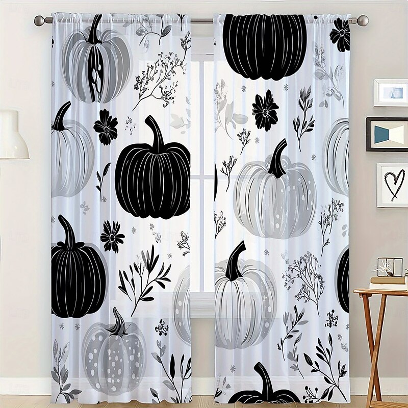 2 Panels Halloween Curtain Drapes Blackout Curtain For Living Room Bedroom Kitchen Window Treatments Thermal Insulated Room Darkening3