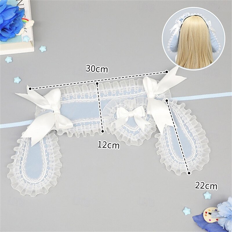 Cute Lolita Bunny Ears Headband – Rabbit Ears with Bow, Lo娘 Style Headband for Cosplay, Party, and Fashion Accessories4