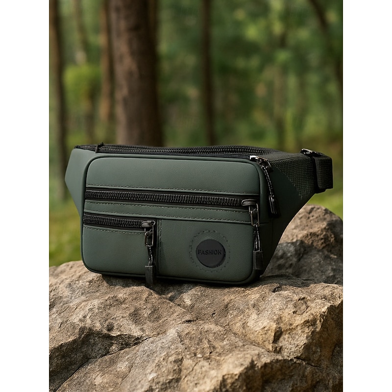 Men's Water-Repellent Nylon Waist Bag – Multi-Pocket Casual Crossbody Fanny Pack for Outdoor Travel, Hiking and Daily Use2