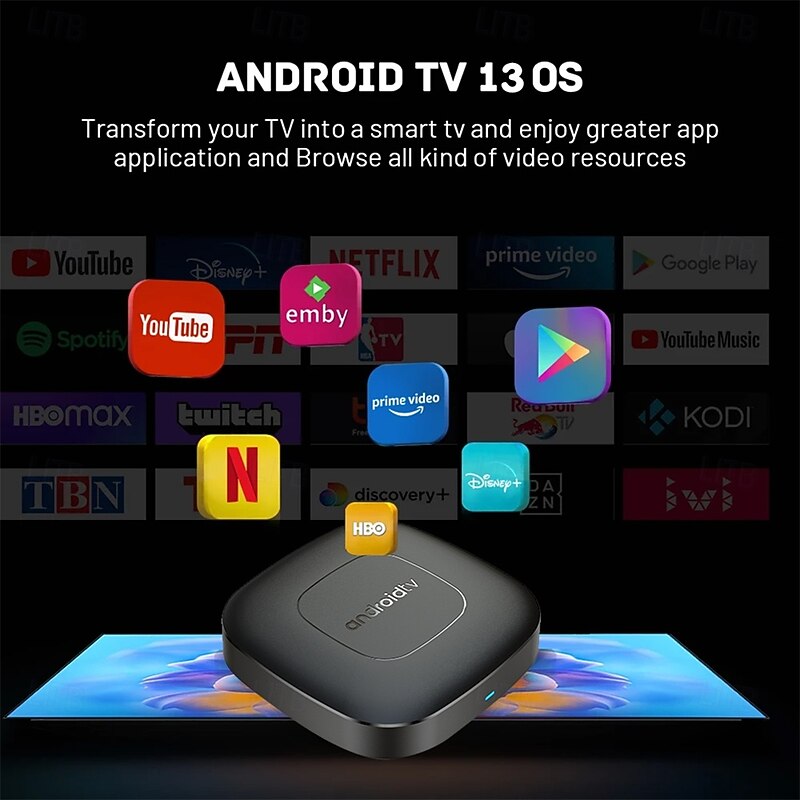 Smart TV Box Streaming Media Player Global Version Mortal T1 Bluetooth Google Assistant Android13 AllwinnerH313 2.4G&5G Wifi 4K4